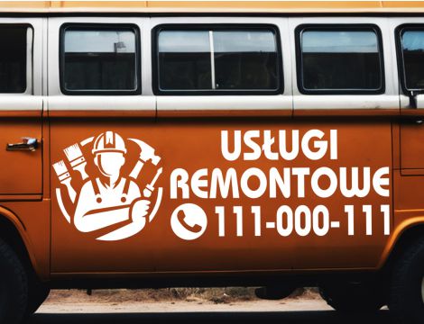 Naklejka reklamowa na samochód - Usługi Remontowe - 2